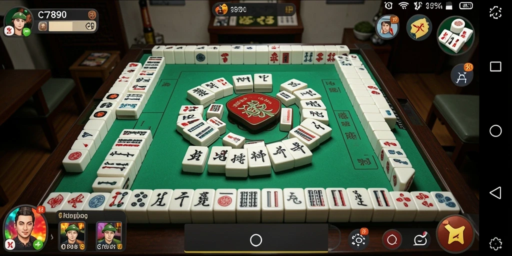 Screenshot C7890 menunjukkan gameplay Mahjong yang menarik dan mendebarkan.