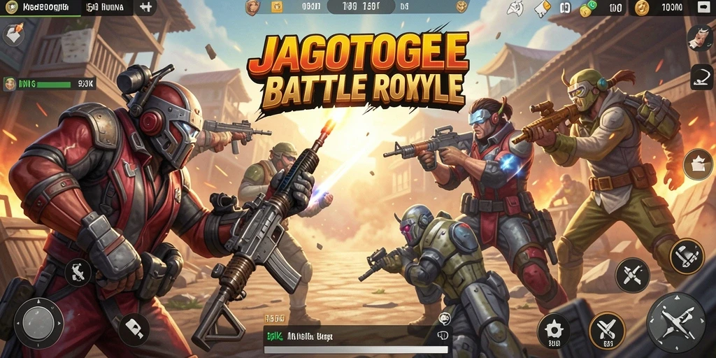 Screenshot dari gameplay seru JAGOTOGEL dalam Battle Royale.