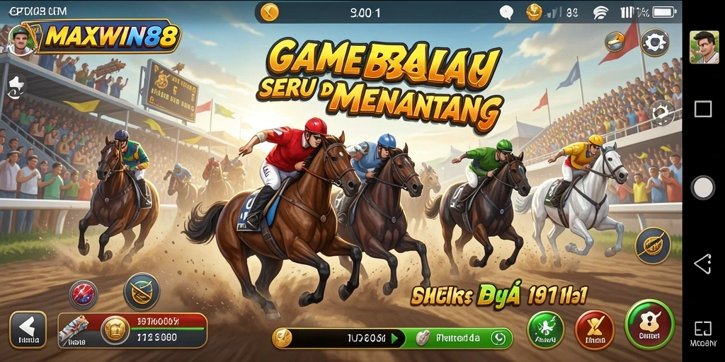 Tampilan gameplay balap yang mendebarkan di MAXWIN88.