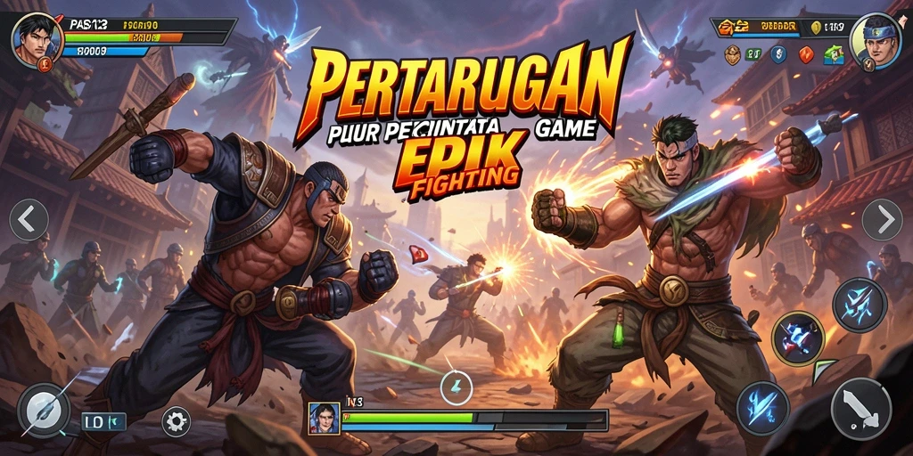 Tampilan gameplay PASAR123 dengan serangan bertubi-tubi antara karakter.