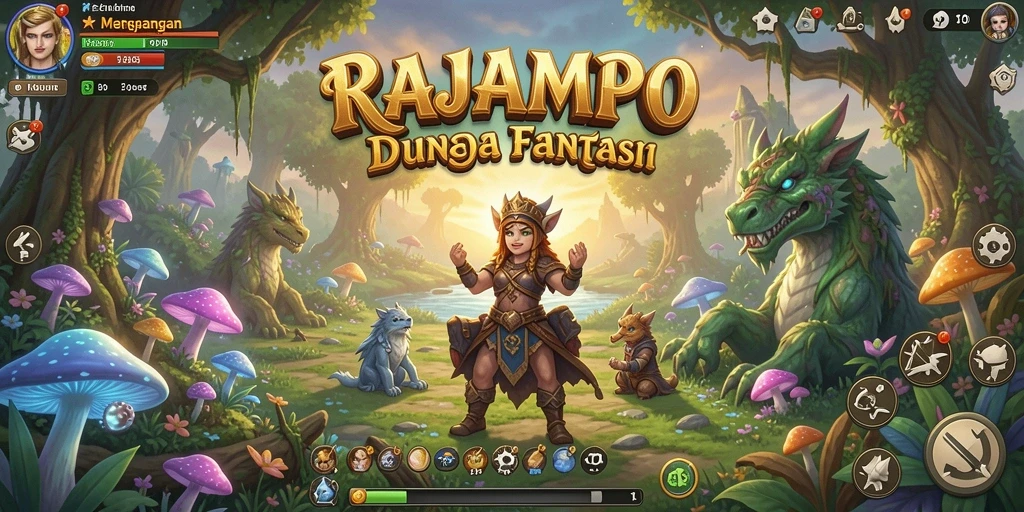 Tampilan gameplay RAJAMPO yang penuh petualangan.