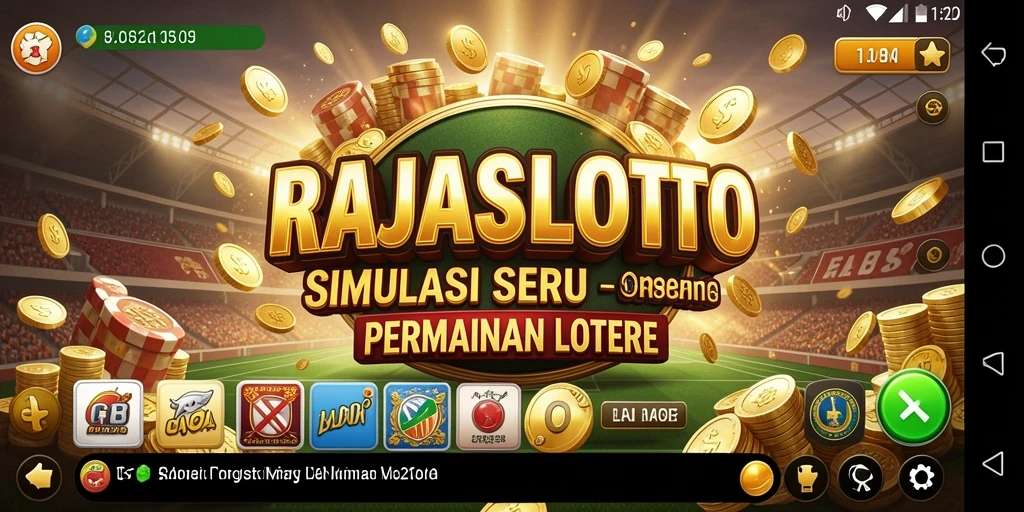 Tangkapan layar gameplay RAJASLOTO dengan elemen lotere menarik.