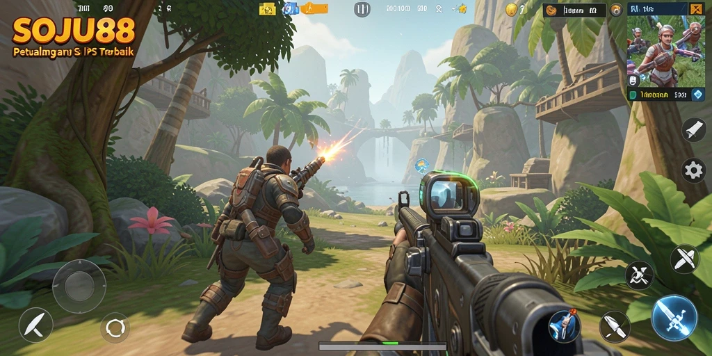 Tampilan gameplay menegangkan dalam SOJU88 dengan aksi seru.