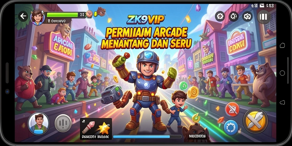 Screenshot ZK9VIP menampilkan gameplay arcade yang seru dan menantang.